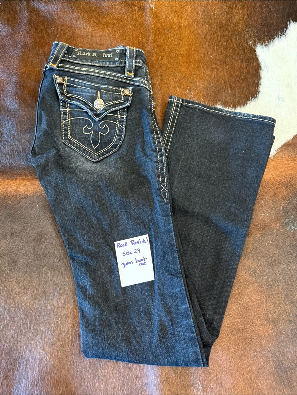 Rock Revival Dark Indigo Bootcut Jeans 
Size 29 L 32